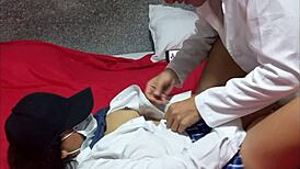 stepsister lets stepbrother suck her big natural tits