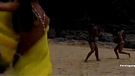 claudia and janaina share a hung stud outdoors