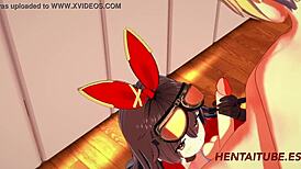 check out amber getting handjob and blowjob in genshin hentai
