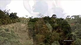 claudia and janaina share a hung stud outdoors