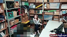 Teen Shoplifter Deepthroats Officer's Monster Cock