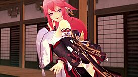 야에 미코 젠신 임팩트 3D에서 POV 박아