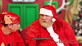 Esmeralda Duarte plays fake Santa seducing a teen 18+ with her charms.