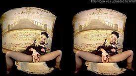 Rebeka Black in cosplay 3DVR dildo masturbation from Bravo Models.