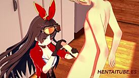 check out amber getting handjob and blowjob in genshin hentai