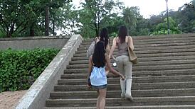 Croc sexy bikini girl posing on the beach with a playful twist