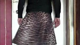 Shy crossdresser swallows his own pee and waits for yours