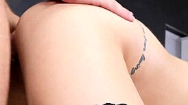 masturbating babe takes cock so deep