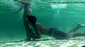 Croc sexy bikini girl posing on the beach with a playful twist