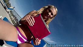 Lesbians engage in ass rimming and foot play outdoors