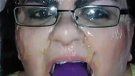 Ms Tl Throat Takes Dildo Deep in BBW Toy Play