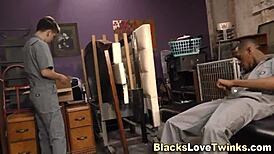 Twink gets nailed by massive black cock anally
