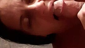 Intense blowjob leads to facial cumshot