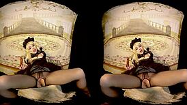 Rebeka Black in cosplay 3DVR dildo masturbation from Bravo Models.