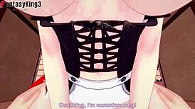 Stella Vermillion gives footjob, handjob, boobjob and POV fucking in anime