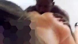 Wife and lover humiliate cuckold outside the room.