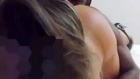 Wife and lover humiliate cuckold outside the room.