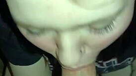 Russian amateur sucks big cock outdoors on the street for a public cumshot