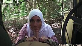 French Arab Girl Takes First Anal at Home Away From Home.