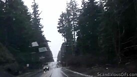 Teen hottie masturbates in the car