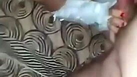 Russian wife gives blowjob while getting double penetrated like a slut