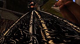 historical bdsm fantasy with lady aranea in latex under hoop skirt