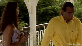 Blonde Licks Brunette Pussy as Guy Joins Threesome