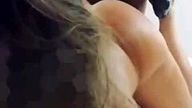 Wife and lover humiliate cuckold outside the room.