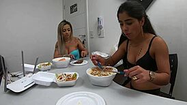 Izabela Pimenta stops filming to fuck non-stop with big ass and tits!