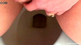 Solo babe peeing and farting on homemade toilet