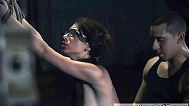 Wow! Bondage anal fisting gangbang with teen girls in glasses getting banged hard!