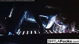 Sexy shyla smokes while teasing tits and pussy