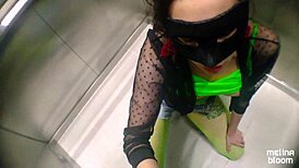 melina bloom gives blowjob in hotel elevator
