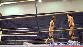 Wow, check these lesbian babes wrestling hard in the ring!
