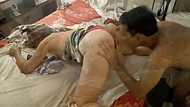 i'm fuckin' this white milf in her satin nightie, doggystyle!