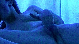 Gigi breeze receives detailed blacklight massage with fetish elements from black masseur