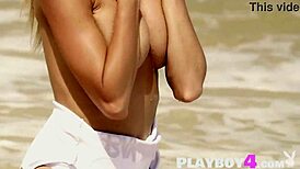 Look At Cara Mell's Small Tits! This Milf Rips Clothes Outdoor For A Striptease!