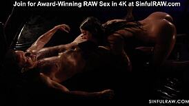 Rubbing Oiled Ass and Pussy Sensually