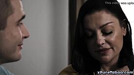 lonely mom sovereign syre begs step-son nathan bronson for a creampie. he's shocked and refuses.