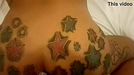 this shemale chick with tattooed ass gets picked up by a client for motel anal destruction