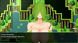 Succubus covenant hentai game ep 9 shows plant demon's hot blowjob