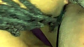 the blonde milf slut eagerly licks the black cock before taking it deep in her shaved pussy.