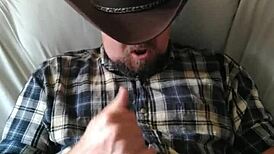 gay cowboy jerks off his hard cock solo in the ranch