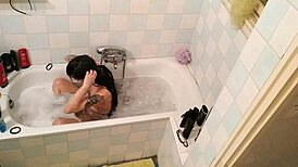 Hidden cam captures slim teen in bathroom, HD part 1