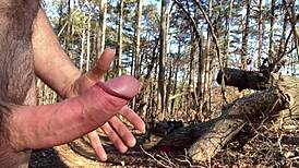 Flashing Naked Cock in Forest After Cold