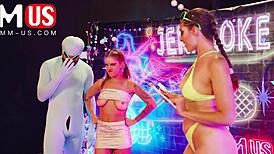 Jerkaoke - Jessie Pony and Bernard Sanchez in orgasmic group fun