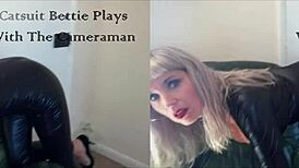 Bettie Hayward plays with the cameraman in VR