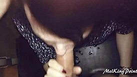 German MILF engages in XXL cock play after snack time, deepthroat and swallow included.