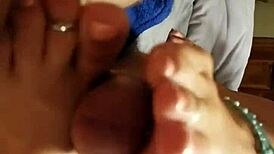 amateur blonde wife plays with her wet hairless pussy in close-up homemade video