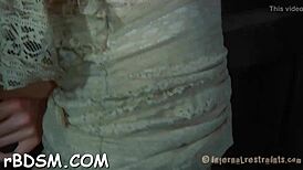 Babes show hot assets in slave threesome?